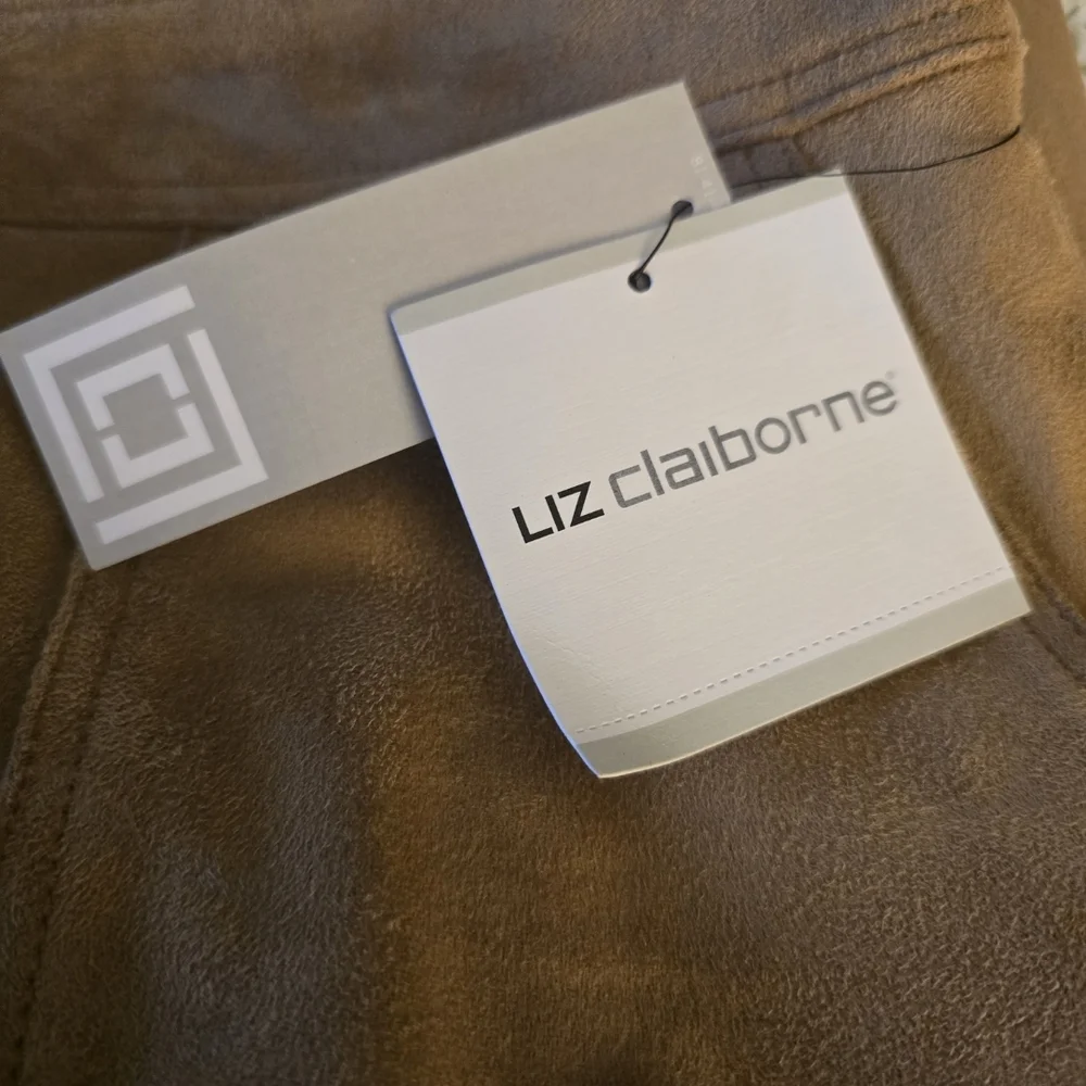 Liz Claiborne Faux Suede Tan Pencil Skirt NWT 12